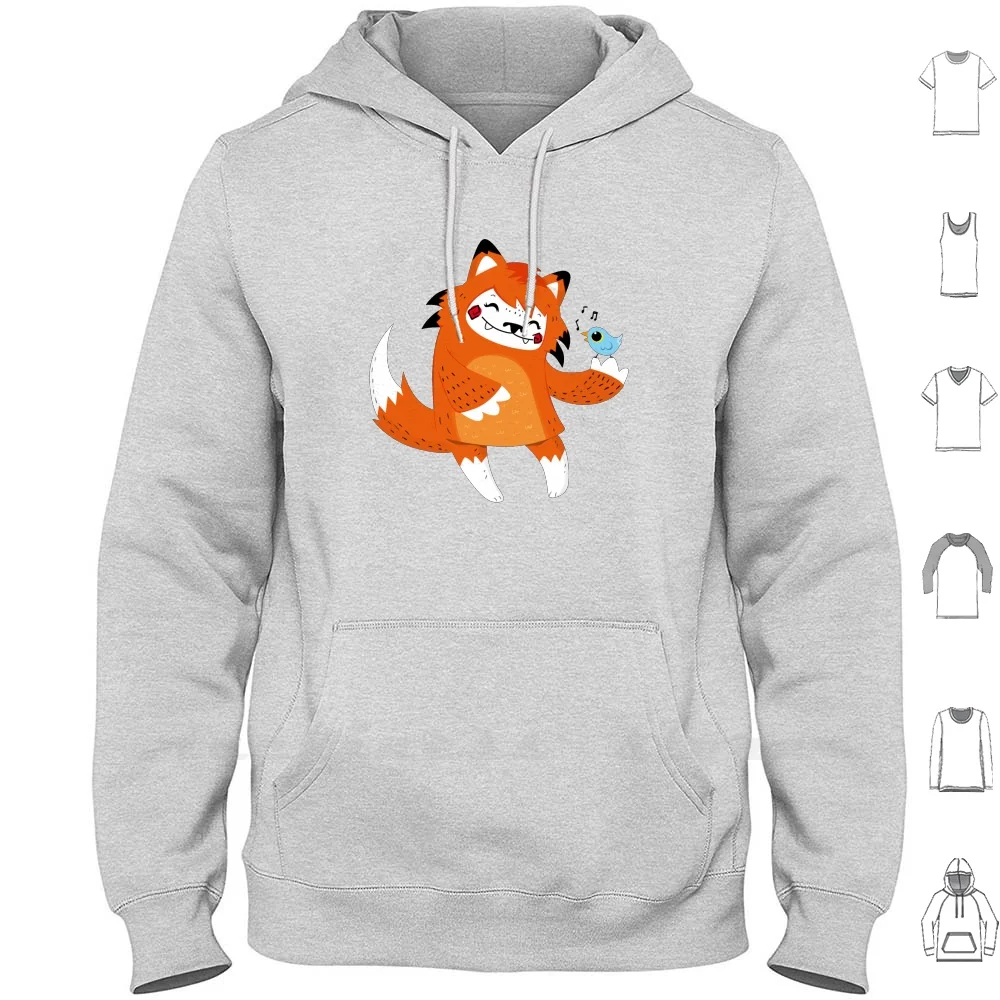 Лиса и птица толстовки с длинными рукавами принтом Дети Девочка графической