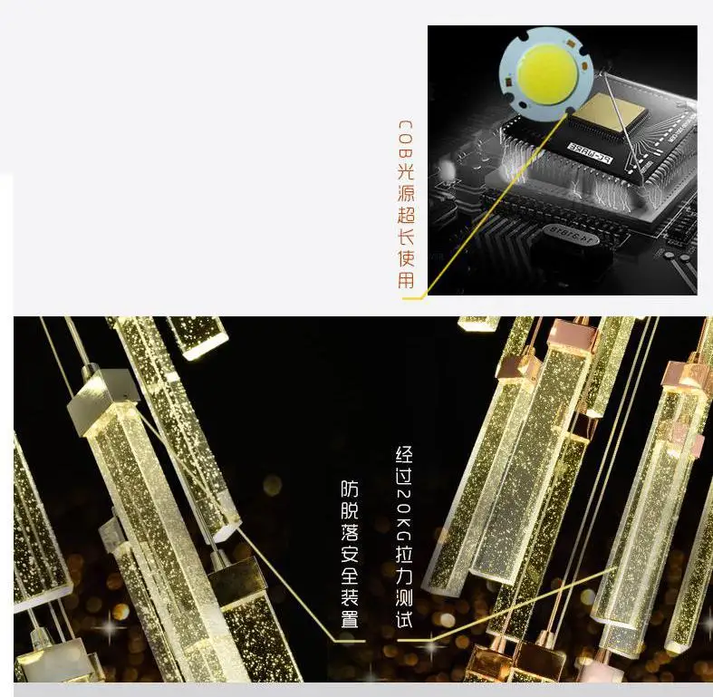 Отель Хрустальная люстра для лобби освещение Золотая светодиодная светодиодные