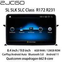 zjcgo car multimedia player stereo gps radio navigation android screen for mercedes benz sl slk slc class r172 r231 20112020