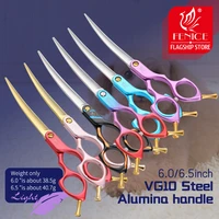 fenice vg10 professional 6 0 6 5 inch pet shears curved grooming scissors for dogs cats