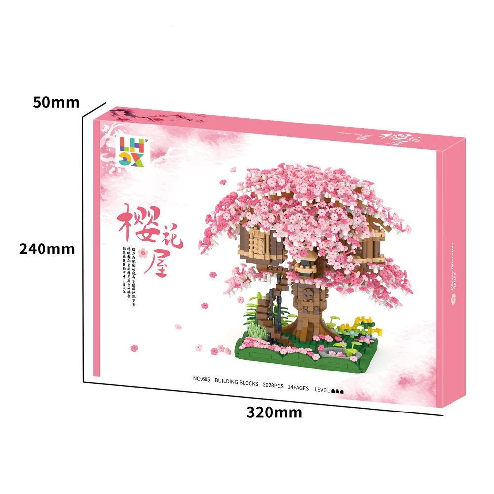 

Japanese City Mini Friends Cherry Blossom House MOC Sakura Creator House Blocks Inari Shrine Bricks Model Blocks Children Toys