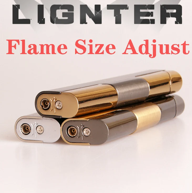 Металлическая Бутановая газовая Зажигалка Ветрозащитная ультра тонкая Мини