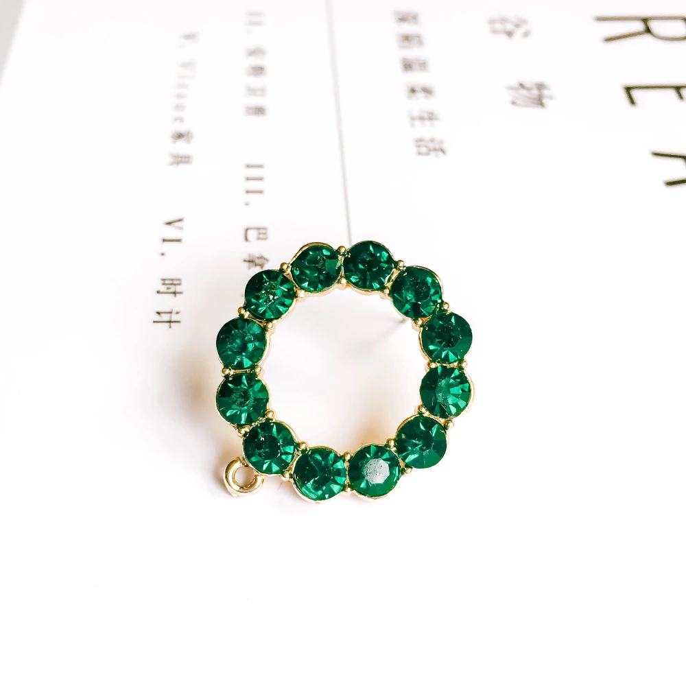 ZEROUP rhinestone crystal KC Позолоченные Круглые серьги-гвоздики аксессуары для ушей компоненты ювелирных изделий Diy материал ручной работы 4 шт - Цвет: KP809-5