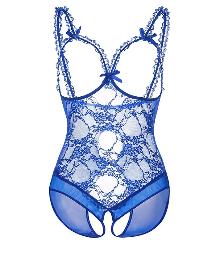 Blue Интимное прозрачное женское сексуальное платье-комбинация, женская сексуальная одежда, кружевная прозрачная ночная рубашка размера плюс, подъюбник для женщин - Цвет: Blue
