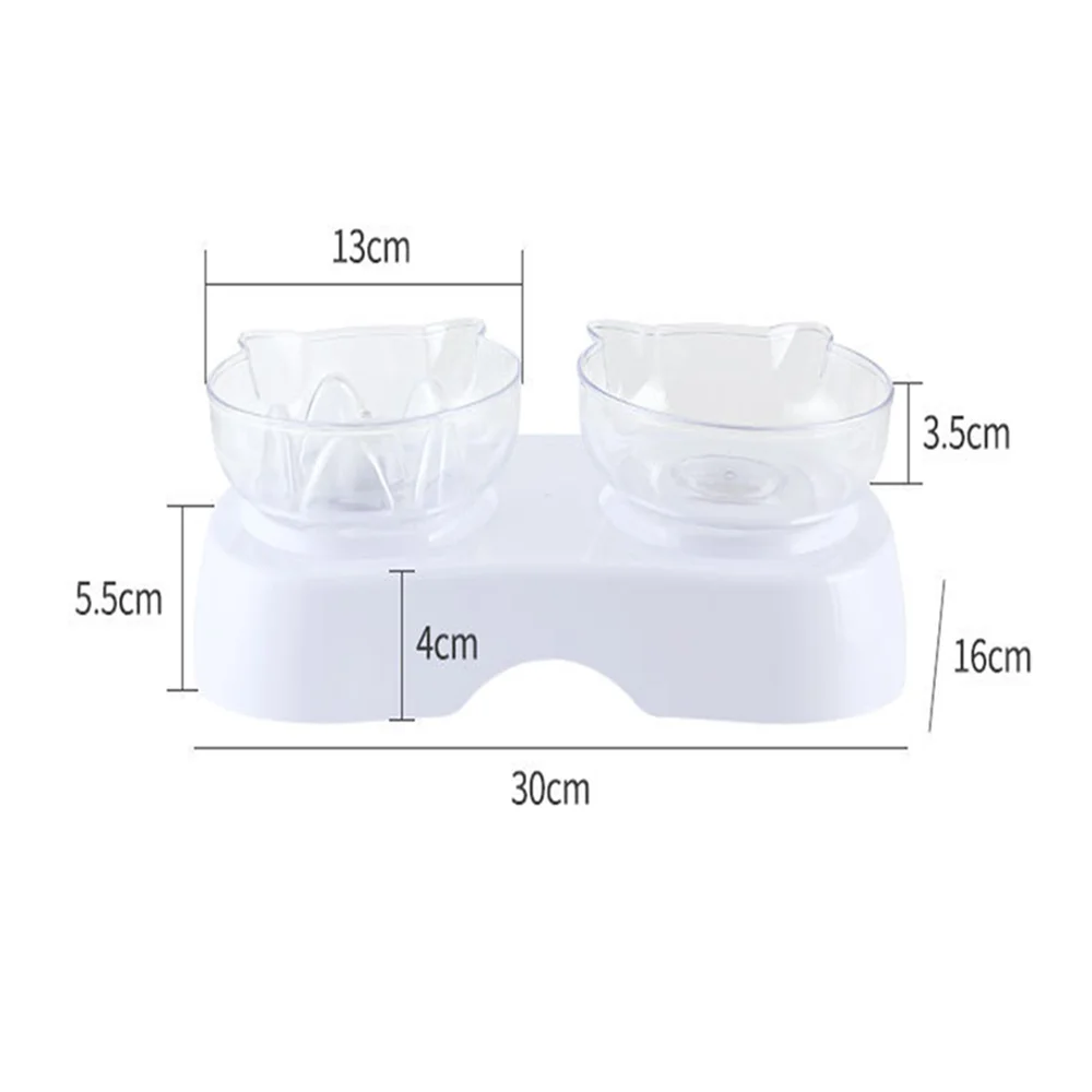 Non slip Кошачьи миски с двумя чашами рельефными стенд Еда воды для кошек кормушки