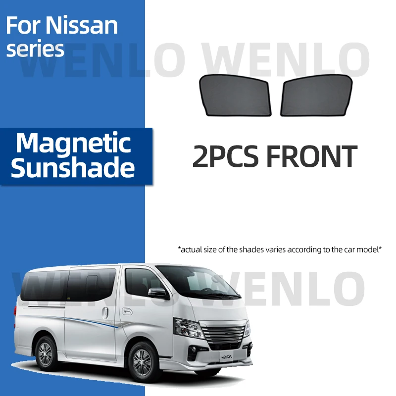 

Car Front Window Sunshade 2PCS For Nissan NV350 E26 Elgrand E52 X-TRAIL PATROL QASHQAI Murano TIIDA Cedric TEANA Magnetic Mesh