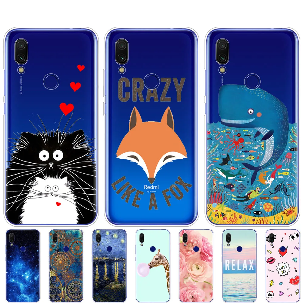 Силиконовый чехол для Xiaomi Redmi 7 мягкий ТПУ redmi 6 26 дюйма snapdragon 632 модельные Чехлы с
