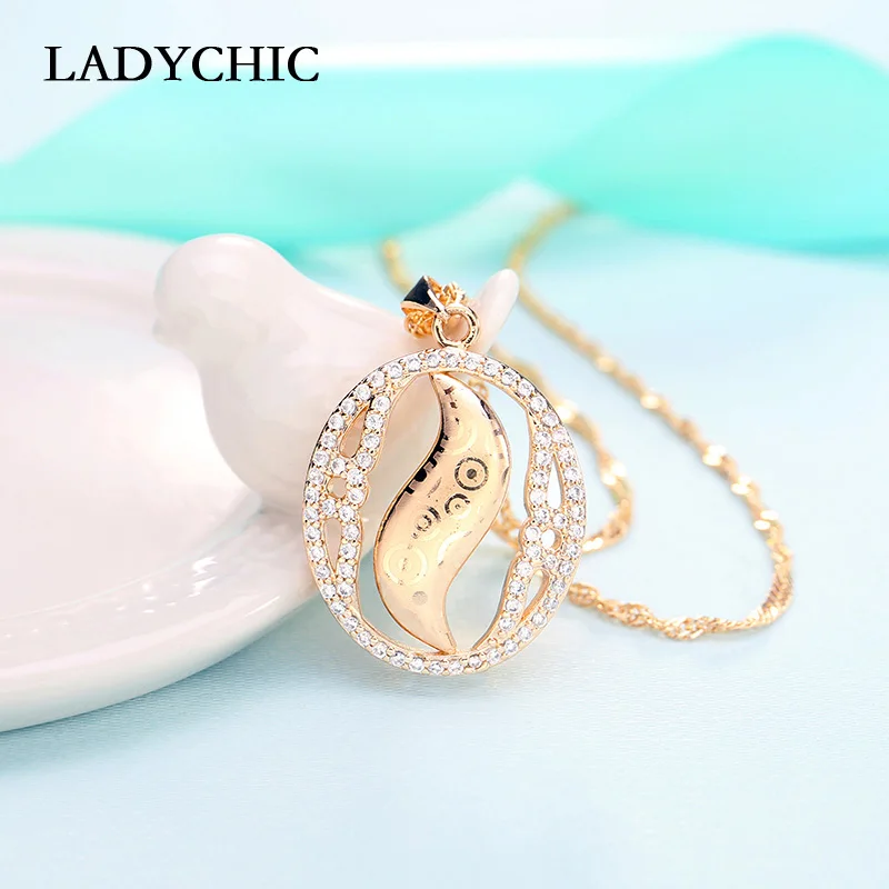 Женское Ожерелье в форме листа оливы LADYCHIC ожерелье с кристаллами из циркония