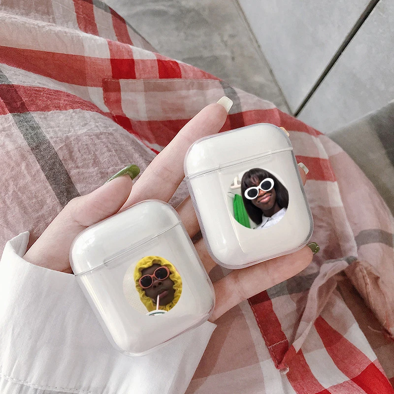 Чехлы для наушников с забавным рисунком Air Pods прозрачные наушники мягкие