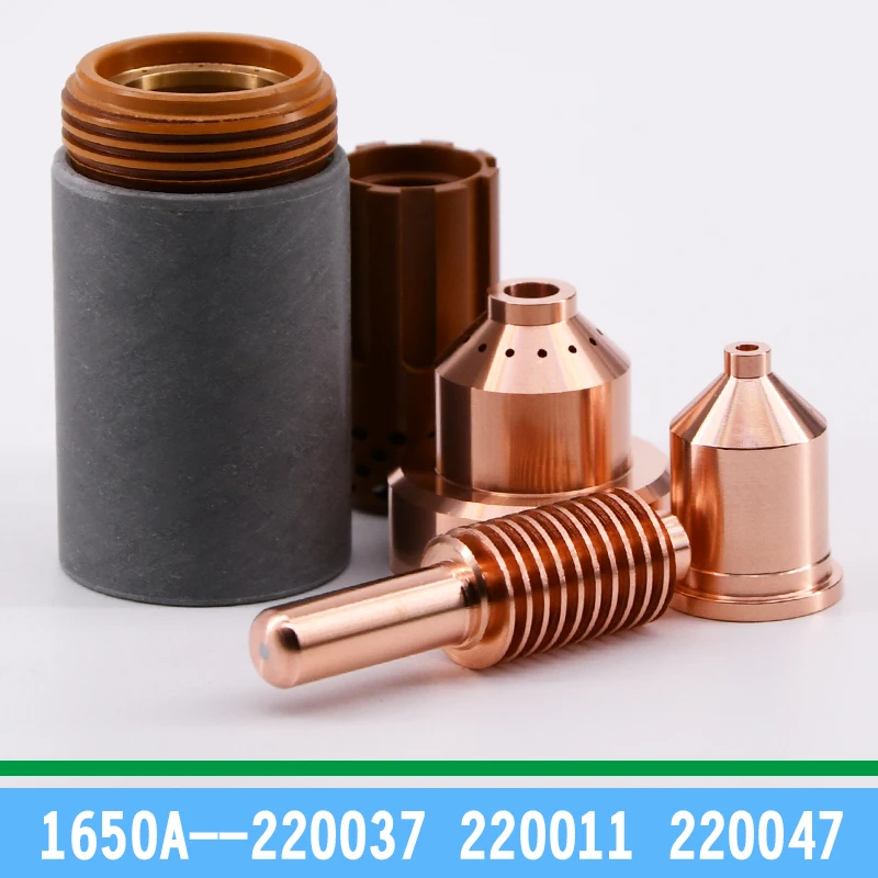 1650 плазменной резки 100A токопроводящий мундштук 220037 электрод 220011 сопло 220047 Защитная крышка 220048 фиксированная крышка 220051