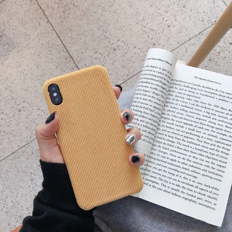 Зимние вельветовые ткань телефон чехол для iPhone X XR XS Max чехол для iPhone 6, 6 s, 7, 8plus, 11 Pro Max чехол теплые розового, коричневого цвета