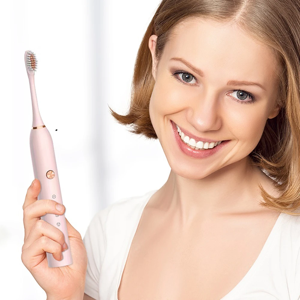 

Ultrasonic Sonic Electric Toothbrush Blue-ray Whitening 4 Mode Clean Whitening Massage Sonic Vibration Waterproof Teeth Brush