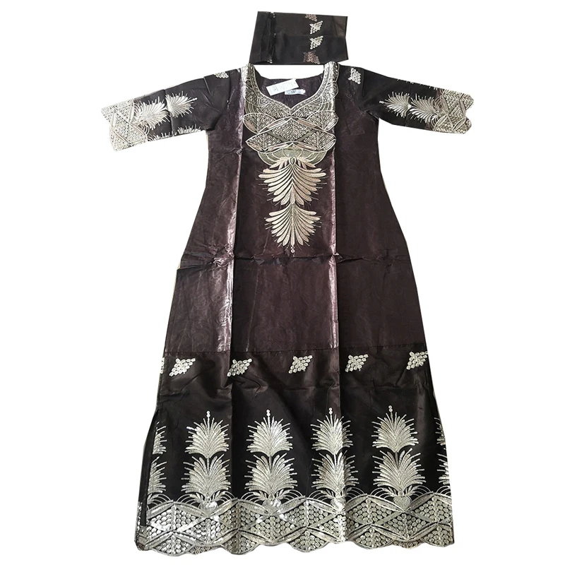 MD Блестки платья для женщин Bazin богатые Макси платье с тюрбаном традиционный