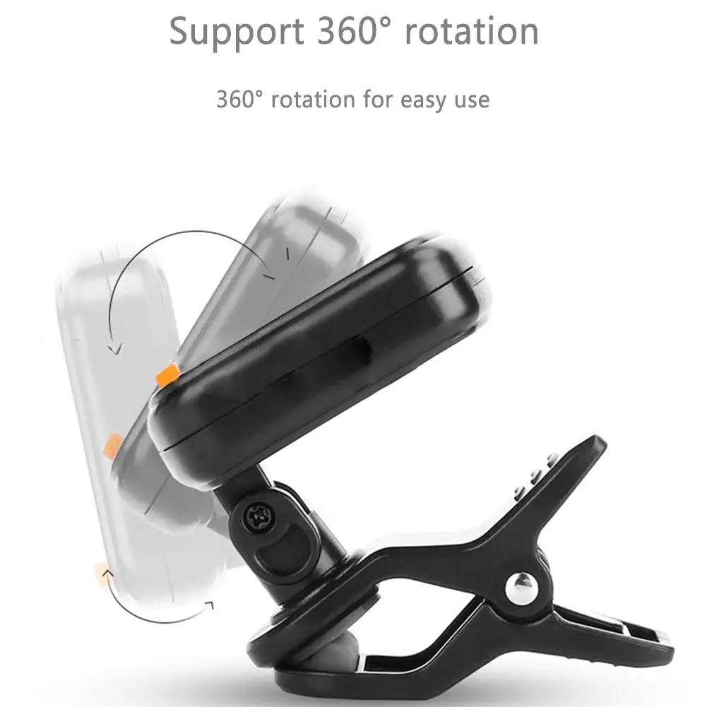 AT-101 Digital Clip Type Electric Guitar Tuner Foldable High Sensitivity Rotating Musical Instrument Accessories | Спорт и