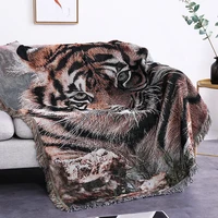 decorative knitted animal series sofa throw blanket for living room rug tiger sofa towel single sofa dust cover 130160 canaps