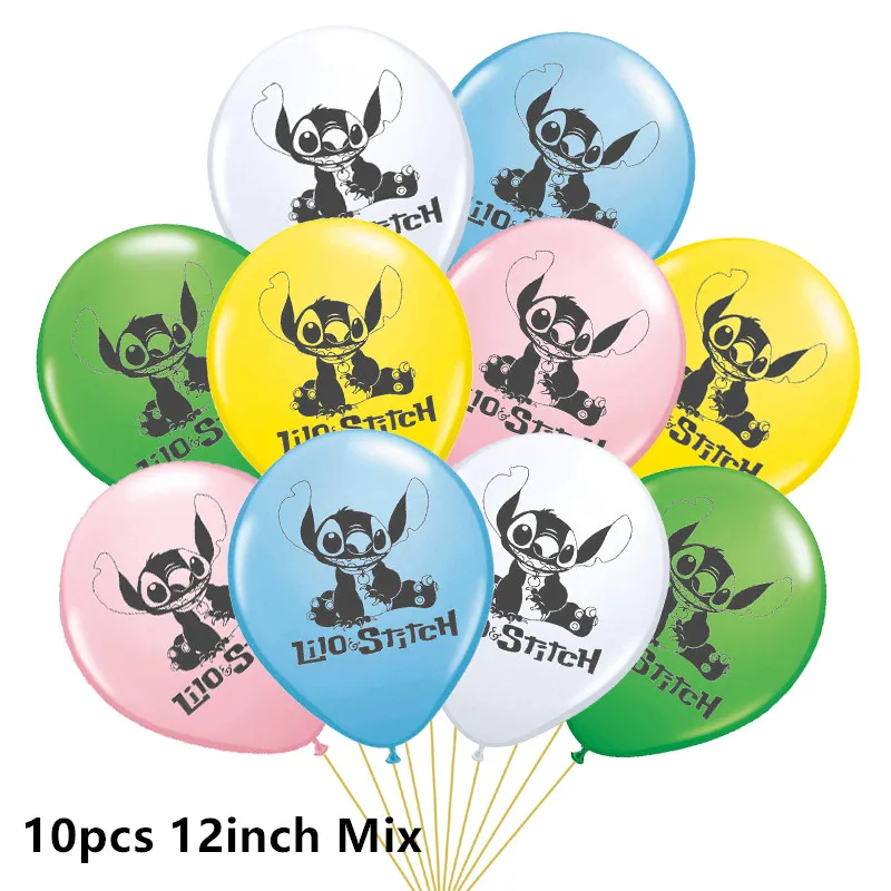 10pcs 12inch Mix 10 шт. латексные шары для Стича, Лило и Стич, для малышей, для дня рождения, для детей, подарок на Рождество, вечерние украшения, шаровары с рисунками из мультфильмов - Цвет: 10pcs 12inch Mix