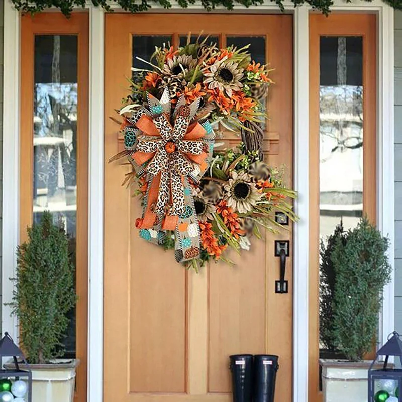 

30CM Christmas Wreath Xmas Decor Door Hanging Rattan Ornament Garland Decorations Home Decor Christmas Gift