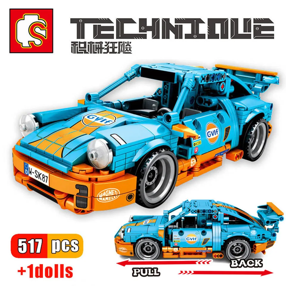 

SEMBO City Sport Car Technic MOC 3D Model Building Blocks Set Speed Champions Racing Car Vehicle Diamond Bricks Toys for Boys