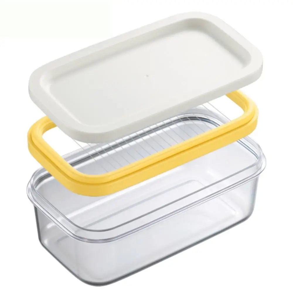 

Multifunctional Plastic Butter Dish with Slicer for Easy Cutting 2 in 1 Butter Box Household Type Clear Butter Container Kit
