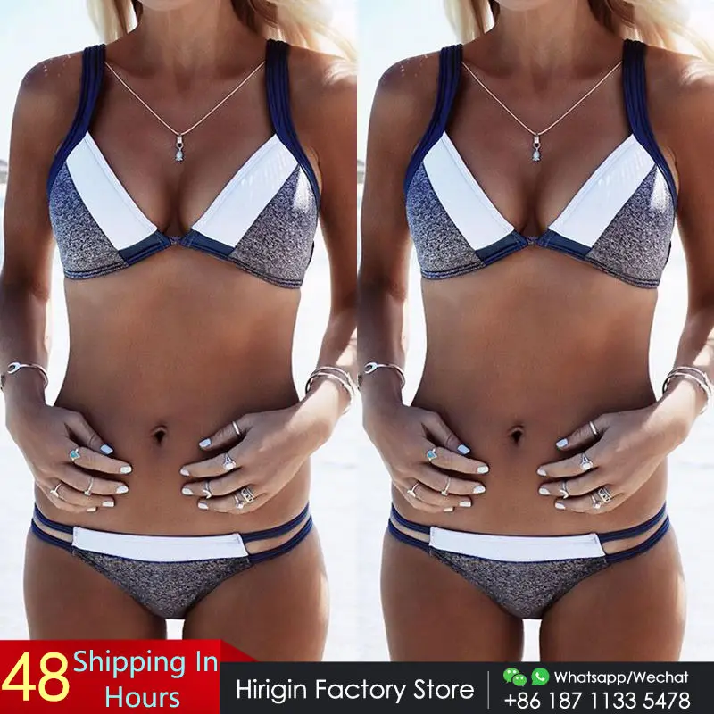 

Bikini Set Women Swimwear 2018 Women's Push-Up Bikini Set Patchwork Ladys Beachwear Bathing Suit Bather Padded Women Swimsuit