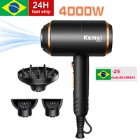kemei 3 in1 hair dryer professional blow dryer strong power electric hair dryer negative ion hair wrap dryer hair straightener