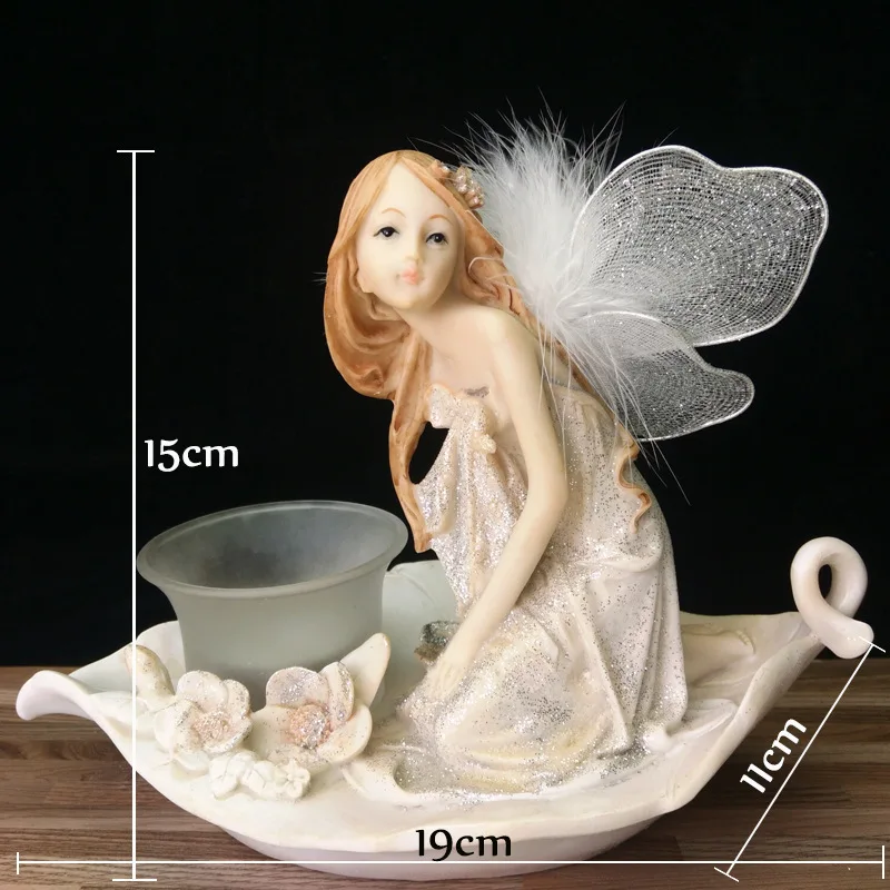 

1pcs Resin little angel miniature figurines Action Figure Collectible model lovely gifts Toys home Decoration Candle Holders