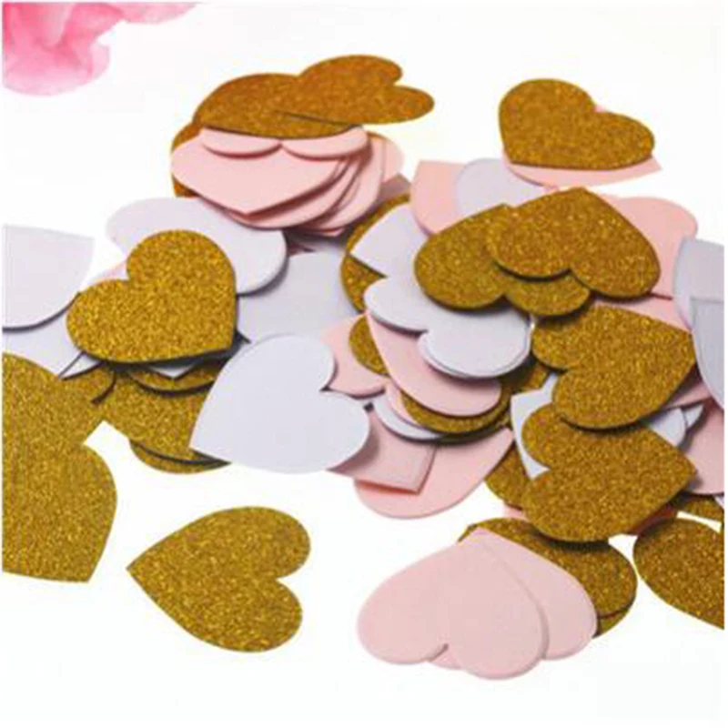Mixed Heart Confetti Balloon Table 3cm Hand Sprinkle Small Pieces Wedding Throwing Supplies | Дом и сад