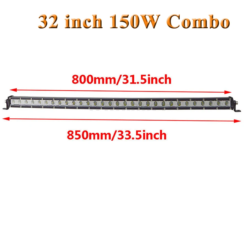32inch Combo Beam " 13" 2" 25" 3" 38" дюймов Тонкая Светодиодная панель для внедорожного вождения Однорядный светильник для грузовика трактора лодки 4x4 4WD 120 Вт 150 Вт 180 Вт - Цвет: 32inch Combo Beam