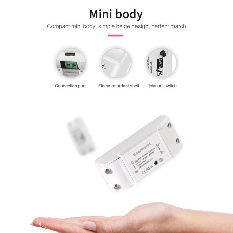ZigBee3.0 10A 2200W Переключатель Wi-Fi Управление В режиме реального времени Мощность с