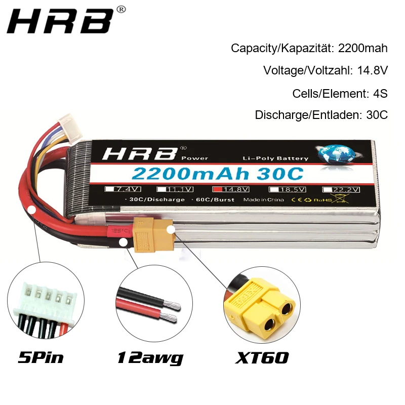 gemany склад hrb 2s 3s 4s 5s 6s lipo battery1500mah 2200mah 5000mah 3300mah xt60 t ec5 ec2 74 v 111 v 148 v 222 v rc