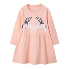 2021 платье с единорогом, платья для девочек, осенняя одежда с длинным рукавом, платья, Vestido Unicornio, детская одежда, платье принцессы для девочек