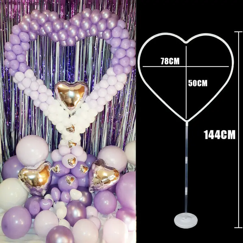 

144cm Heart Shape Balloon Stand Circle Holder Column Balloons Arch Birthday Party Decoration Kids Adult Holder Ballons Accessori