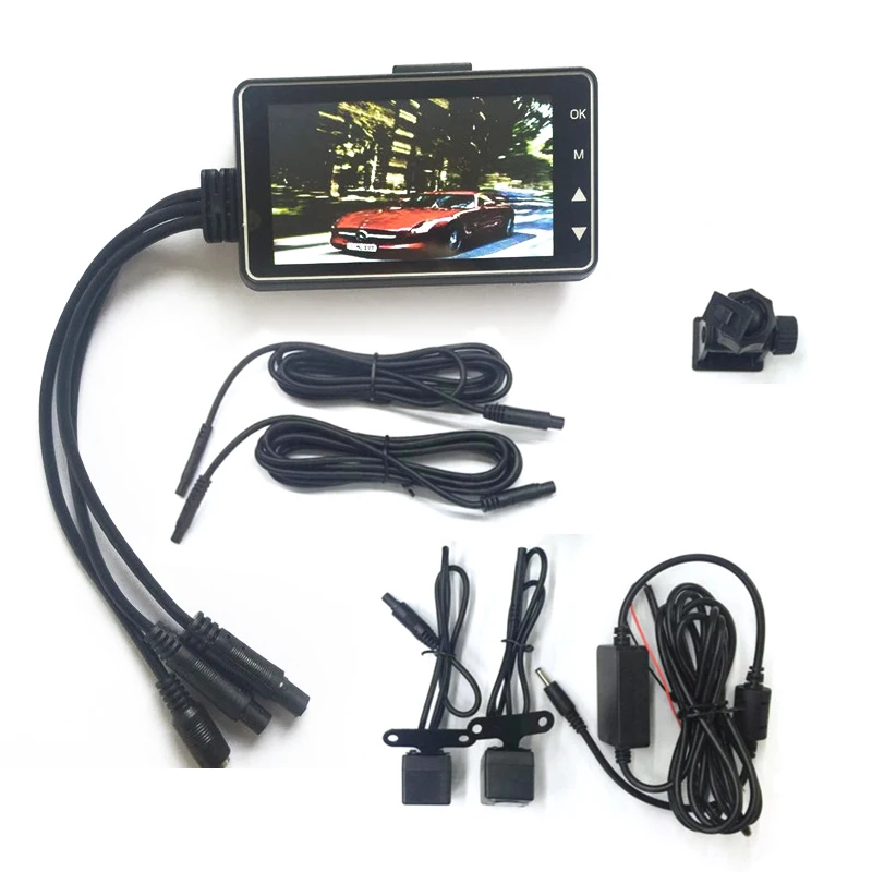 

Full Front Rear Dual Action Camera Driving Recorder Camcorder 3" LCD DVR Video Accessories Motorcycle