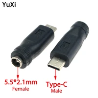 1pc type c to dc 5 52 1 power plug jack connectors usb type c male to 5 5mm x 2 1mm female adapter converter for notebook pc