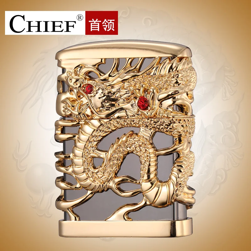 Керосиновая Зажигалка из чистой меди рельефная ветрозащитная dragon personality новая