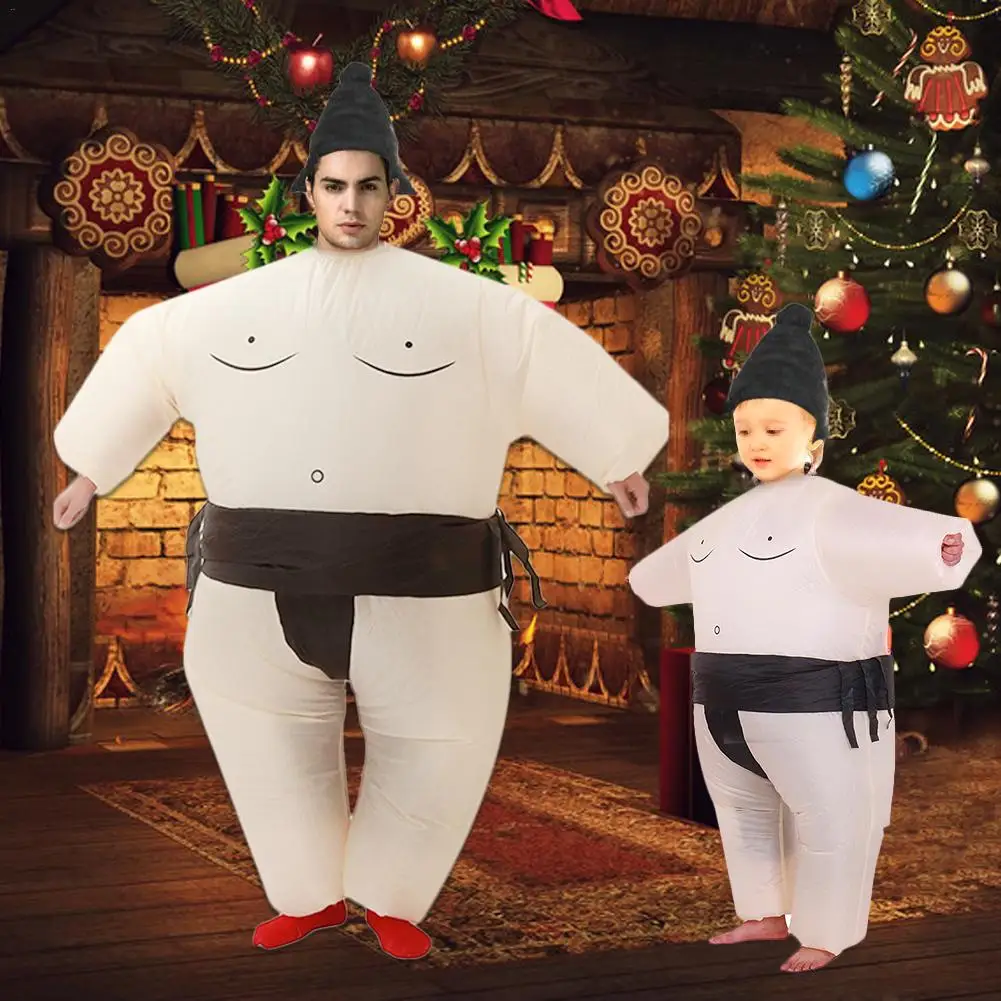 

Child/Adult Japanese Sumo Inflatable Suit PE Funny Inflatable Clothing Costume For Halloween Cosplay Party Decoration