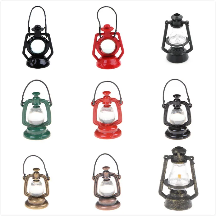 Миниатюрная винтажная черная керосиновая мебель лампа миниатюрный игровой