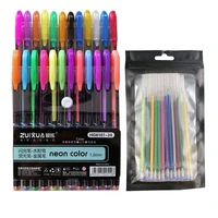 colors glitter sketch drawing color pen markers gel pens set refill rod rollerball pastel neon marker office school stationery