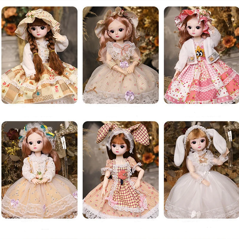 

30cm Lolita BJD Doll 18 Movable Jointed Dolls Lolita Dress Suit Toys Beauty Dress Make Up Dress Up BJD DIY Toy Gift for Girls