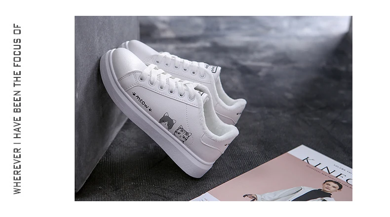 Tenis feminino/ г. Зимняя Женская теннисная Уличная обувь, кроссовки, плюшевые теплые туфли на плоской подошве, дышащая уличная спортивная обувь для пробежек