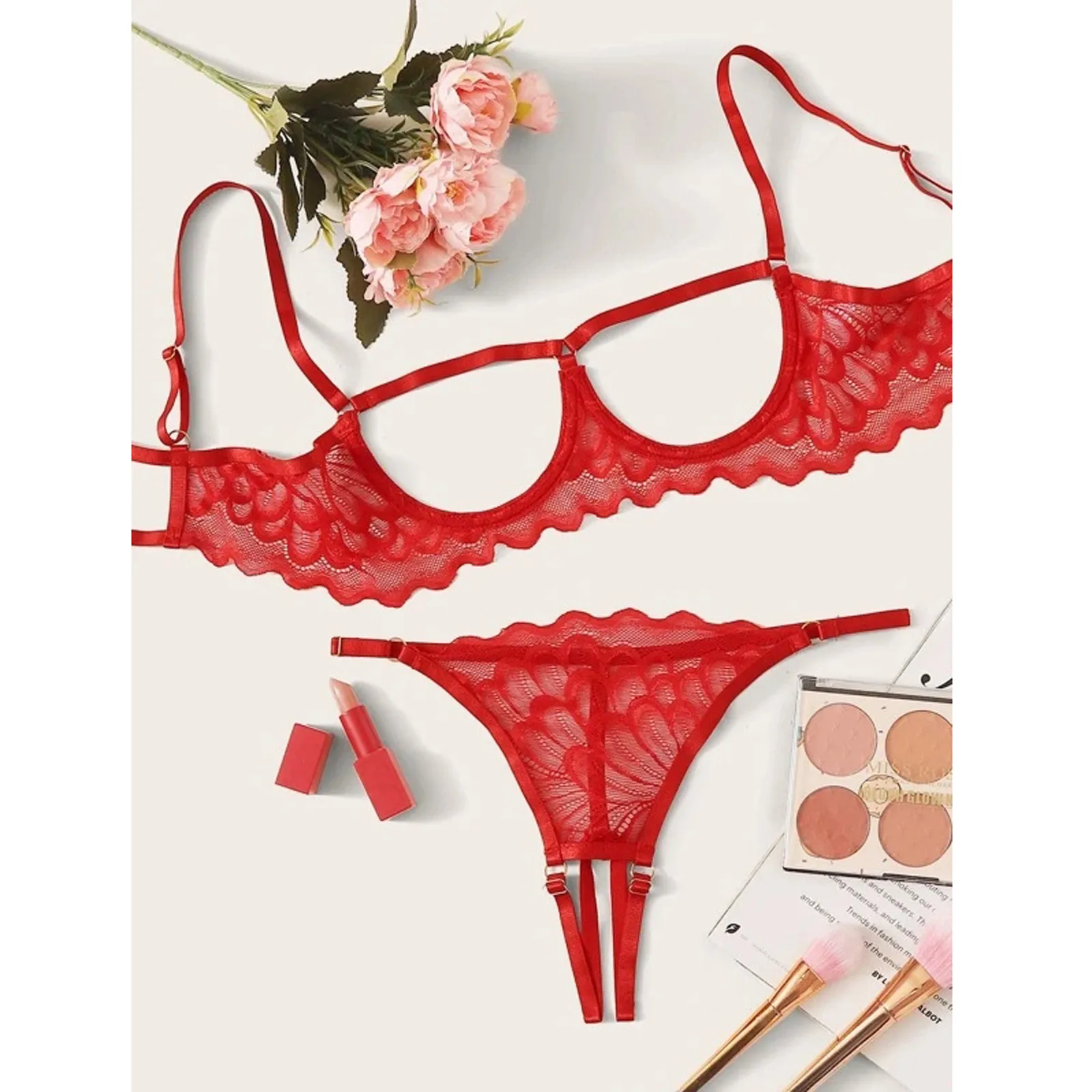 

Women Underwear Hollow Sexy Bra Set Porno Lace Transparent Erotic Lingerie Lenceria Mujer Sexy Costumes Sensual Lingerie Woman
