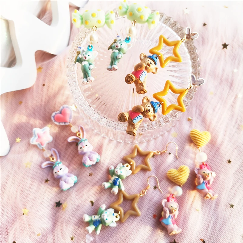 

Disney Gelatoni Shelliemay Stellalou игрушки, детские куклы серьги-подвески, серьги-гвоздики, серьги-гвоздики, детские ювелирные изделия