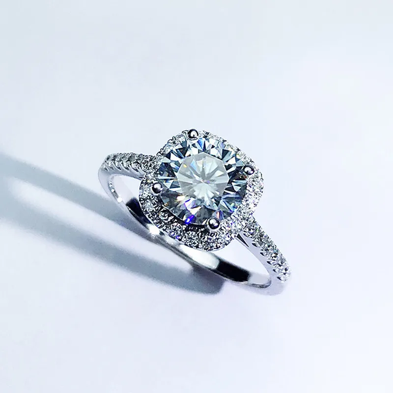 

Classic Row Square Diamond for Women Solid 925 Sterling Silver Wedding Engagement Luxury Jewelry Prong Setting Anniversary Gift