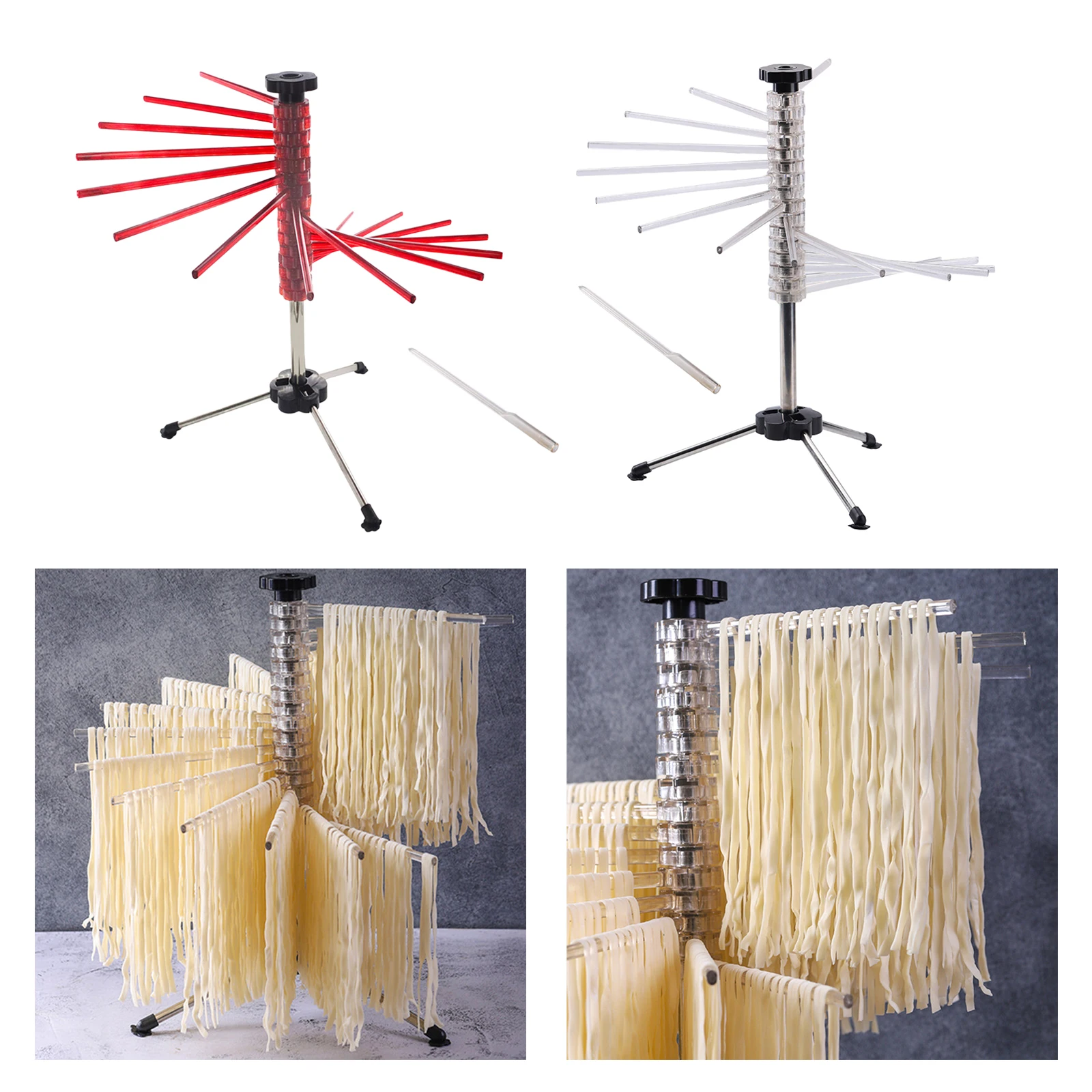 

16 Rotatable Arms Pasta Drying Rack Spaghetti Noodle Dryer Stand Hanging Holder Foldable