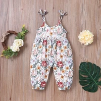 new summer baby girl clothes baby girl romper flower print strap baby rompers cotton loose casual soft baby jumpsuit 0 18m