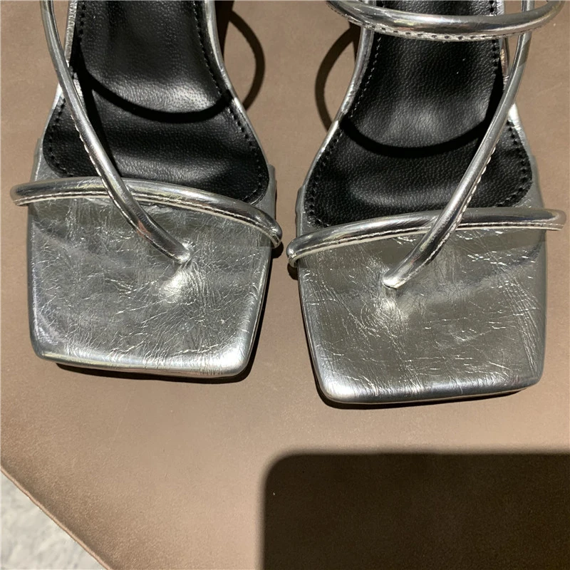 

fashion Brand Summer Women Slipper shoes woman Square High Heel Slides Female Peep Toe Sandal Flip Flops mujer Shoes