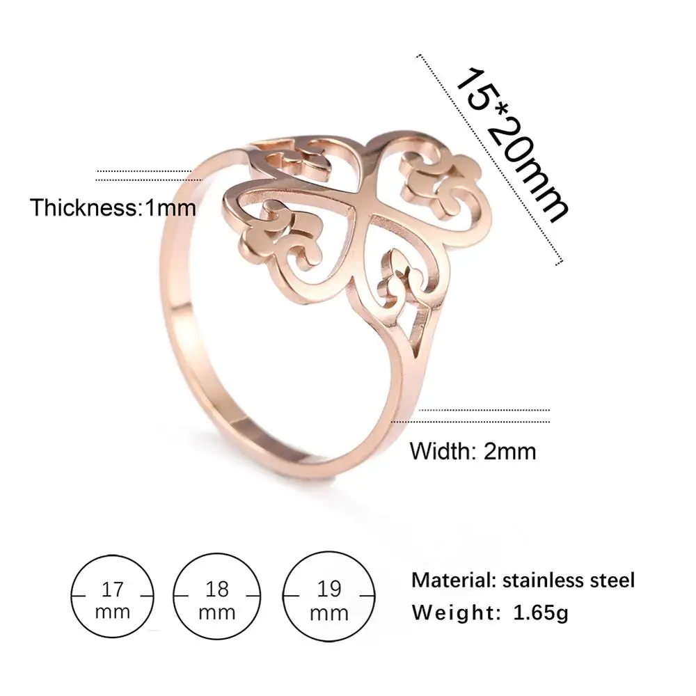 Женское кольцо с цветком и клевером Lemegeton полый Филигранное ювелирные украшения