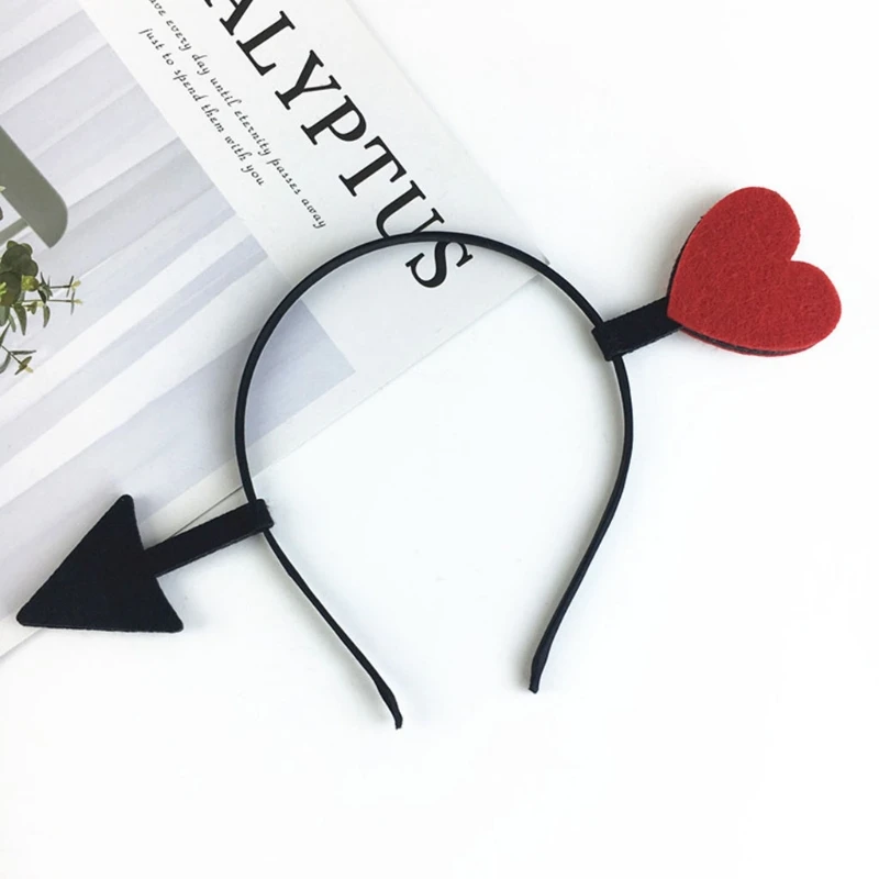 

Red Love Heart Arrow Bopper Headband Valentines Day Hair Hoop Holiday Party Prop M7DD