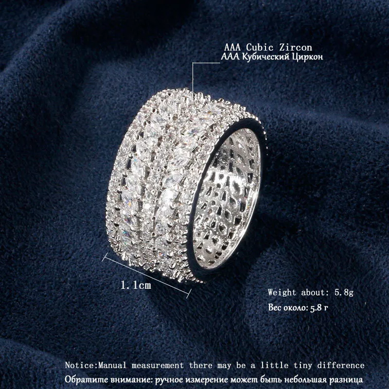 Роскошные Свадебные обручальные кольца RAKOL из Дубая с фианитом для женщин