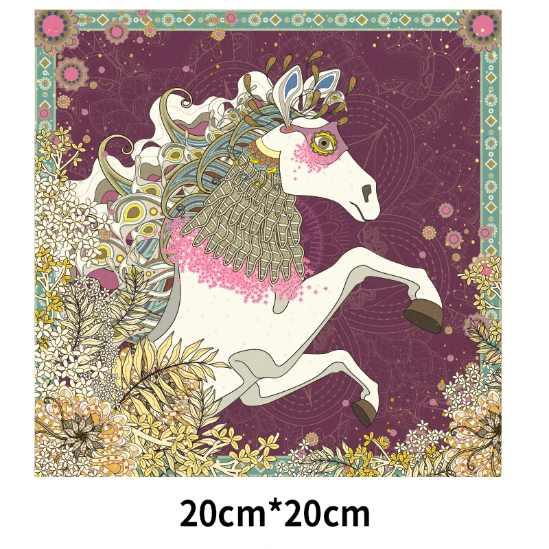 Нашивка для одежды с изображением животных цветов единорога морской лошади